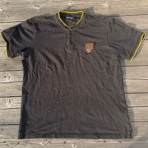 The Kooples Size Large Black Embroidered Panther Shirt